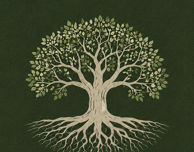 Root Bound Landscaping and Lawn Care tree-and-roots mark